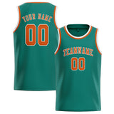Custom Blue Green & Orange Colors Design Sports Basketball Jersey
