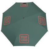 Custom Blue Green Copper Rose Automatic Umbrella