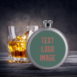 Custom Blue Green Copper Rose Hip Flask