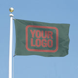 Custom Blue Green Copper Rose Flag