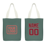 Custom Blue Green Crimson Red Canvas Tote Bag