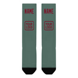 Custom Blue Green Crimson Red Knee-High Sock