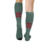 Custom Blue Green Crimson Red Knee-High Sock