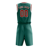 Custom Blue Green Copper Rose Basketball Set