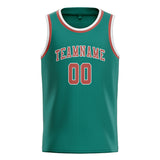 Custom Blue Green & Copper Rose Colors Design Sports Basketball Jersey