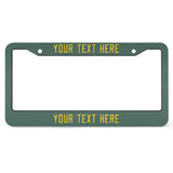 Custom Blue Green Gold License Plate Frame