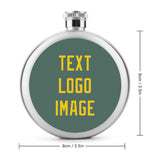 Custom Blue Green Gold Hip Flask