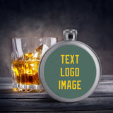 Custom Blue Green Gold Hip Flask