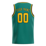 Custom Blue Green & Gold Colors Design Sports Basketball Jersey