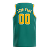 Custom Blue Green & Gold Colors Design Sports Basketball Jersey