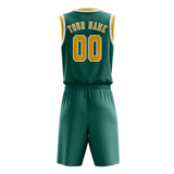 Custom Blue Green Gold Basketball Set
