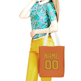Custom Orange Yellow Canvas Tote Bag
