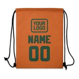 Custom Orange Green Drawstring Bag