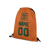 Custom Orange Green Drawstring Bag
