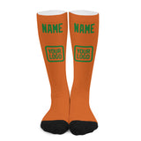 Custom Orange Emerald Green Knee-High Sock