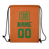 Custom Orange Emerald Green Drawstring Bag