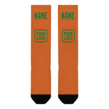 Custom Orange Emerald Green Knee-High Sock