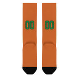 Custom Orange Emerald Green Knee-High Sock