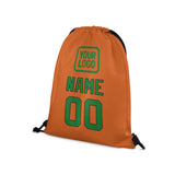 Custom Orange Emerald Green Drawstring Bag