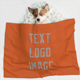 Custom Orange Gray Pet Blanket