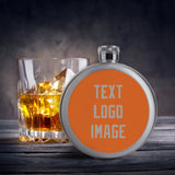 Custom Orange Gray Hip Flask