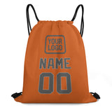 Custom Orange Dark Grey Drawstring Bag