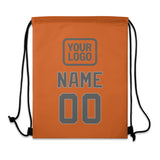 Custom Orange Dark Grey Drawstring Bag