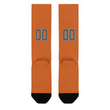 Custom Orange Dark Grey Knee-High Sock
