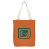 Custom Orange Dark Green Canvas Tote Bag