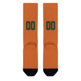 Custom Orange Dark Green Knee-High Sock