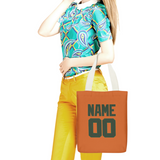 Custom Orange Dark Green Canvas Tote Bag