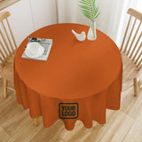Custom Orange Dark Green Round Table Cloth