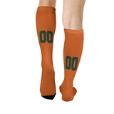 Custom Orange Dark Green Knee-High Sock