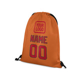 Custom Orange Red Drawstring Bag