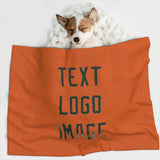 Custom Orange Dark Green Pet Blanket
