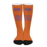 Custom Orange Light Purple Knee-High Sock