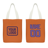 Custom Orange Light Purple Canvas Tote Bag