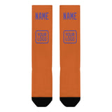 Custom Orange Light Purple Knee-High Sock