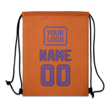 Custom Orange Light Purple Drawstring Bag