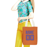 Custom Orange Light Purple Canvas Tote Bag