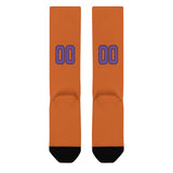 Custom Orange Light Purple Knee-High Sock