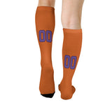 Custom Orange Light Purple Knee-High Sock