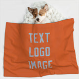 Custom Orange Light Blue Pet Blanket