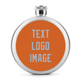 Custom Orange Light Blue Hip Flask