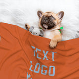 Custom Orange Light Blue Pet Blanket
