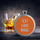 Custom Orange Light Blue Hip Flask