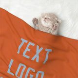 Custom Orange Light Blue Pet Blanket