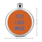 Custom Orange Sky Blue Hip Flask