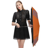 Custom Orange Sky Blue Automatic Umbrella