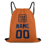 Custom Orange Navy Drawstring Bag